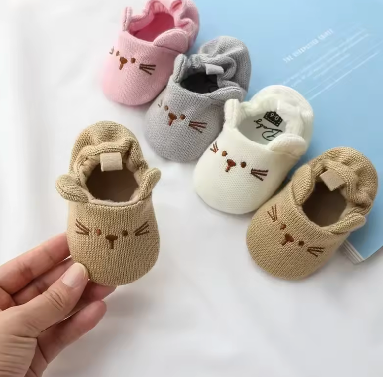 Newborn Baby Crib Shoes – Cute Animal Ear Soft Sole First Walker Shoes for Boys & Girls (0-18 Months)