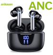 TWS Bluetooth 5.3 Earbuds with Active Noise Cancellation – Wireless ANC Headphones with LED Display, Touch Control, Stereo Sound – For Android & iOS