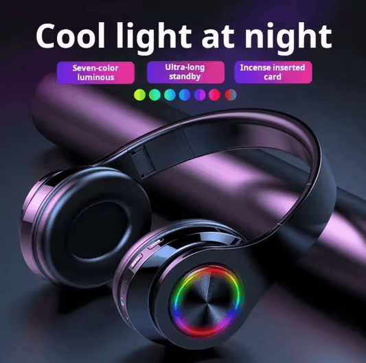 Wireless Gaming Headset with Microphone – Bluetooth Surround Sound Stereo Headphones with Colorful LED – For PC, Laptop & Mobile