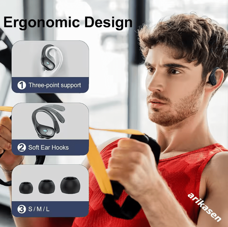 Bluetooth 5.3 True Wireless Earbuds – Bass Stereo Sound, 60H Playback, LED Display Charging Case, ENC Mic