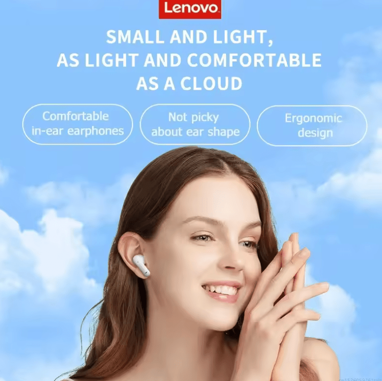 Lenovo EA210 TWS Bluetooth Earbuds – Low Latency, Dual HD Mic, HiFi Sound, Wireless Gaming & Music Earphones