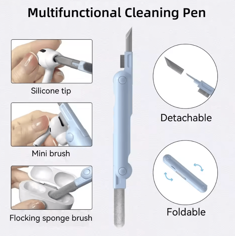 7-in-1 Earbuds Cleaning Pen Kit – Multi-Tool Set for Wireless Earphones & Charging Case Cleaning