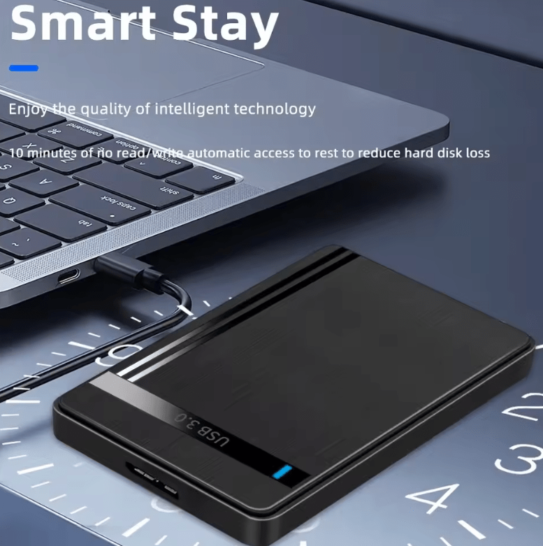 2.5” SATA to USB 3.0 HDD/SSD Enclosure – External Hard Drive Case, 5Gbps Transfer Speed, Supports Up to 3TB for PC & Laptop