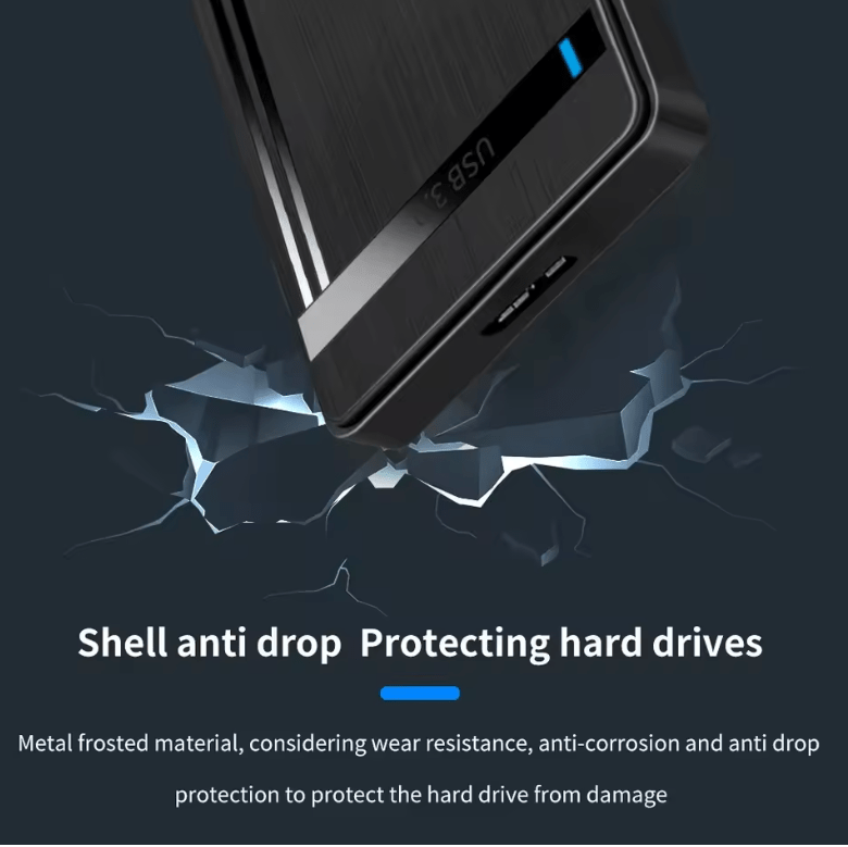 2.5” SATA to USB 3.0 HDD/SSD Enclosure – External Hard Drive Case, 5Gbps Transfer Speed, Supports Up to 3TB for PC & Laptop