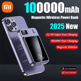 Xiaomi 100000mAh Magnetic Power Bank – Wireless Fast Charger for MagSafe, iPhone, Samsung & Huawei