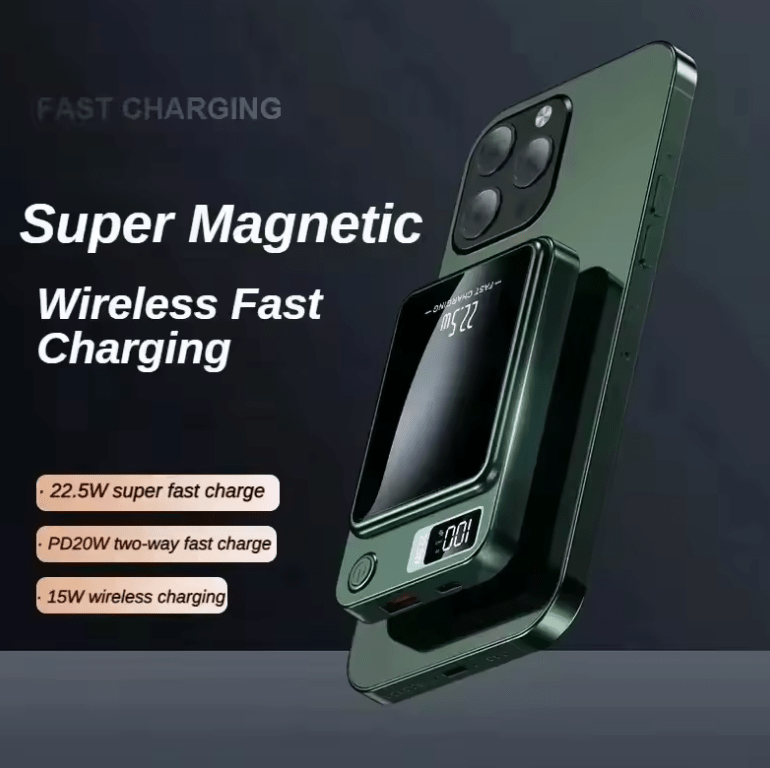 Xiaomi 100000mAh Magnetic Power Bank – Wireless Fast Charger for MagSafe, iPhone, Samsung & Huawei