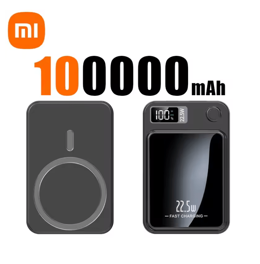 Xiaomi 100000mAh Magnetic Power Bank – Wireless Fast Charger for MagSafe, iPhone, Samsung & Huawei
