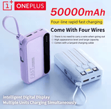 OnePlus 50000mAh 4-in-1 Power Bank – Built-in Cables, Digital Display, Fast Charging Portable Battery for Samsung & More