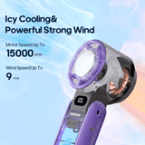KINSCOTER Portable Foldable Handheld Fan – 3600mAh Rechargeable Turbo Fan with 100-Level Adjustable Speed for Outdoor Cooling