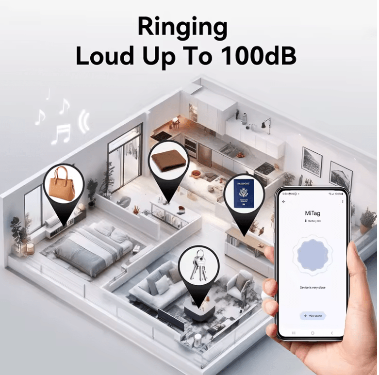 MiLi Go Smart GPS Tracker Card – MiTag Bluetooth Anti-Lost Device with Google Find My Support for Android & MiCard Pro