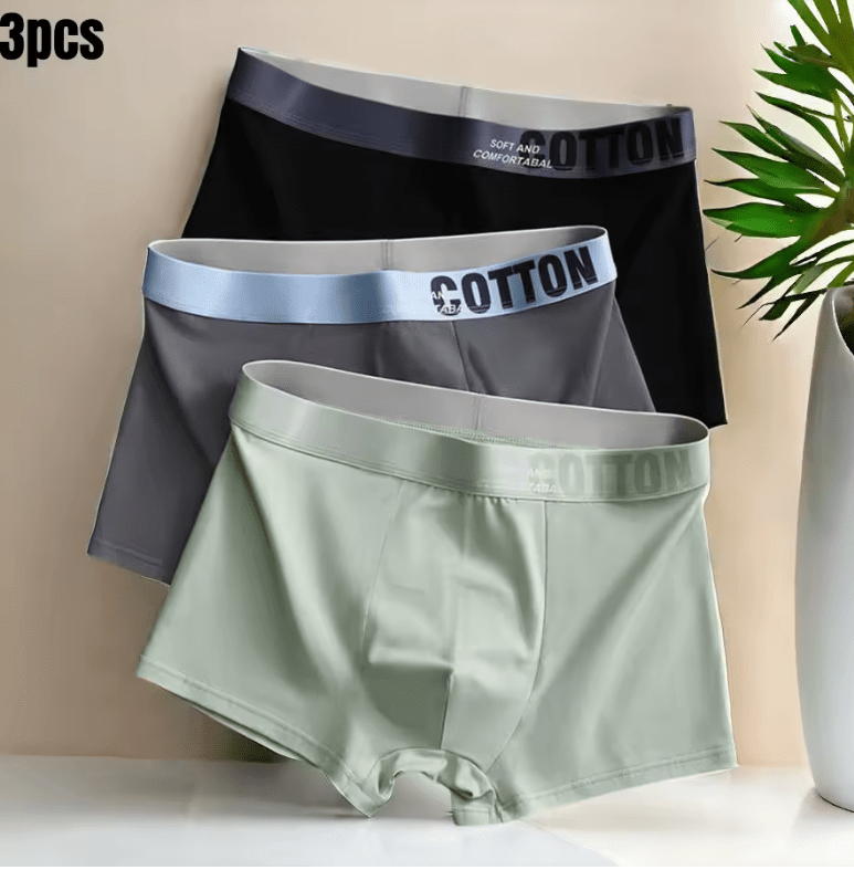 3-Pack Men’s Graphene Cotton Boxer Briefs – Soft, Breathable & Comfortable Underwear for All-Day Wear