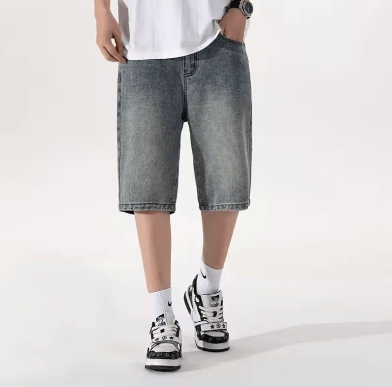 Danboney Men’s Vintage Denim Shorts – Loose Fit, Summer Casual