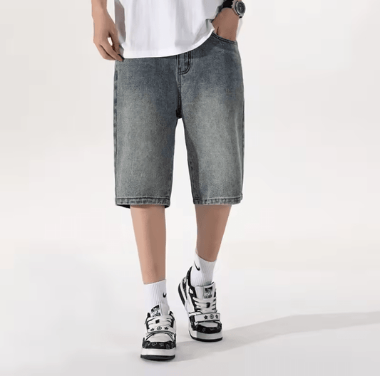 Danboney Men’s Vintage Denim Shorts – Loose Fit, Summer Casual