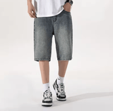 Danboney Men’s Vintage Denim Shorts – Loose Fit, Summer Casual