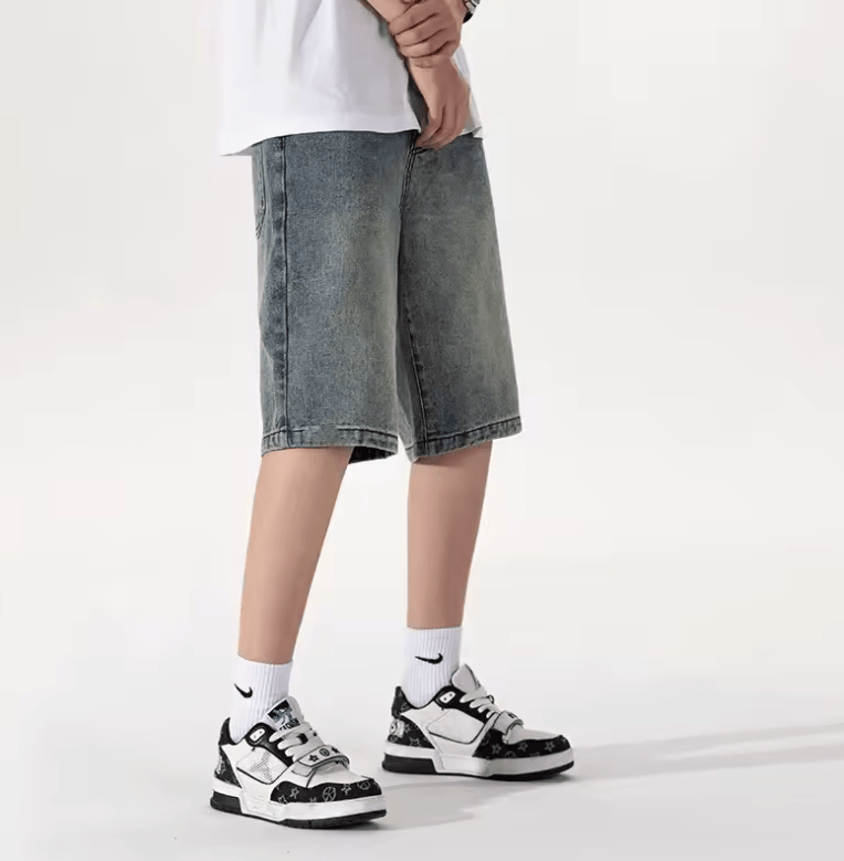 Danboney Men’s Vintage Denim Shorts – Loose Fit, Summer Casual