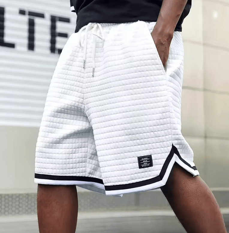 Men’s Casual Patchwork Shorts – 2-in-1 Summer Style with Belt