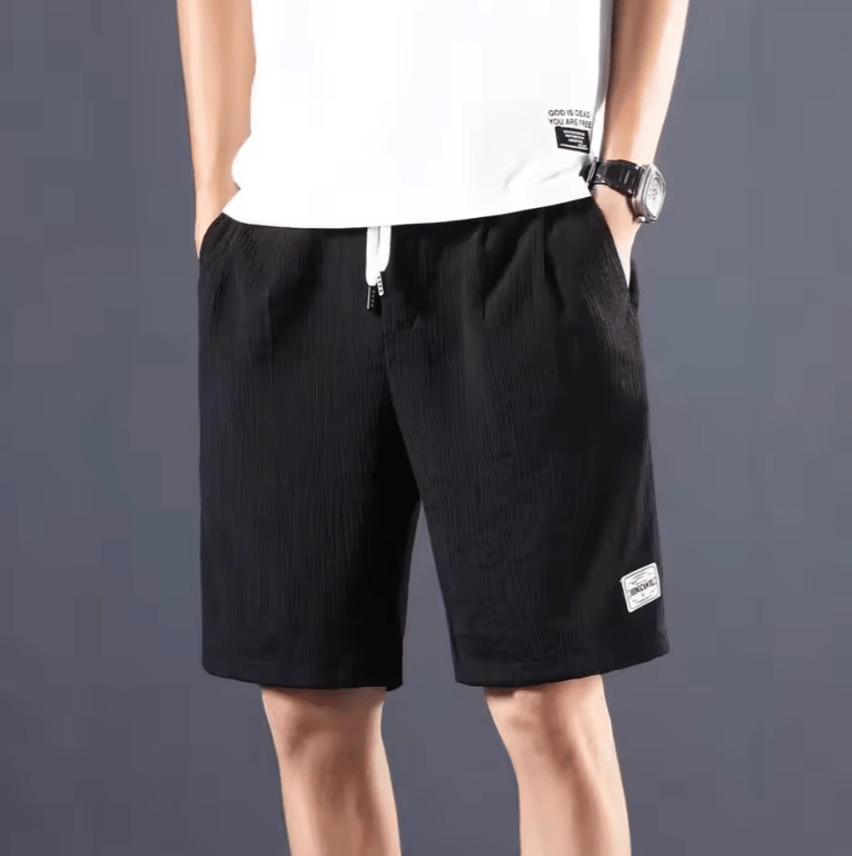 Men’s Casual Patchwork Shorts – 2-in-1 Summer Style with Belt