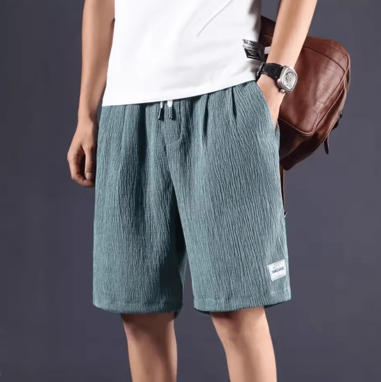 Men’s Casual Patchwork Shorts – 2-in-1 Summer Style with Belt