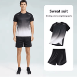 Men’s Gradient Sports Set – Summer T-Shirt & Shorts for Teens