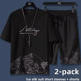 Men’s Ice Silk Quick-Dry Set – Summer T-Shirt & 5” Shorts