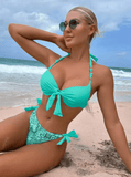 2025 Sexy Print Bikini – Halter Push-Up Two-Piece Swimwear