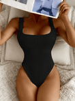 Women’s One-Piece Swimsuit – Solid Color Slim Fit Monokini, Backless, 2025 Summer Beach Swimwear
