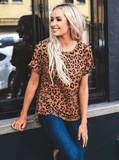 Women’s Leopard Print T-Shirt – Summer Loose Fit Crew Neck Streetwear