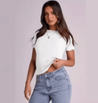 Women’s Slim Fit Round Neck T-Shirt – 2025 Summer Basic Short Sleeve Top