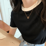 Women’s Slim Fit T-Shirt – Korean Style Casual Summer Top with Short Sleeves