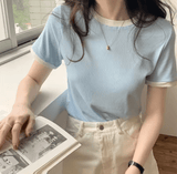 Women’s Slim Fit T-Shirt – Korean Style Casual Summer Top with Short Sleeves