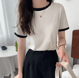 Women’s Slim Fit T-Shirt – Korean Style Casual Summer Top with Short Sleeves