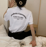 Women’s Loose Fit T-Shirt – Korean Style Summer 2025 Trend with Letter Print & Half Sleeves