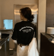 Women’s Loose Fit T-Shirt – Korean Style Summer 2025 Trend with Letter Print & Half Sleeves