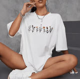 Women’s Floral Lemon Town T-Shirt – Summer Cotton Casual Top with Round Neck & Short Sleeves