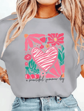 Women’s Floral Lemon Town T-Shirt – Summer Cotton Casual Top with Round Neck & Short Sleeves