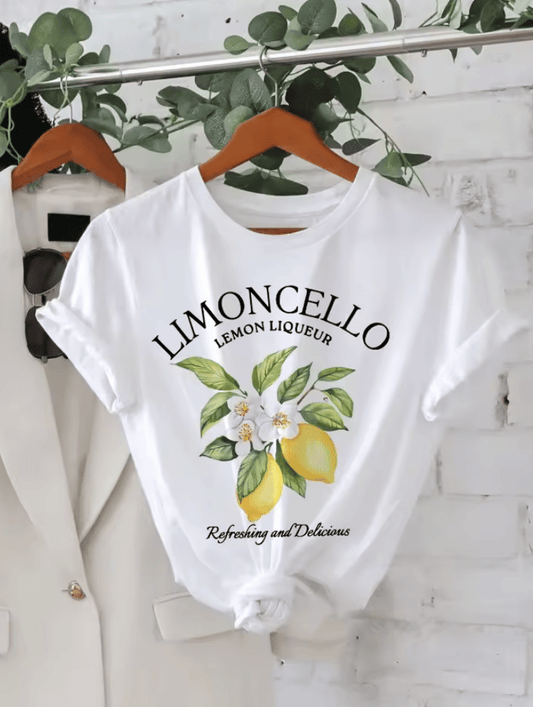 Women’s Lemon Letter Print T-Shirt – Kawaii Vintage Streetwear Casual Summer Top