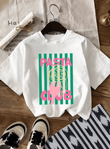 Women’s “Pasta Club” Cotton T-Shirt – Y2K Style Summer Tee with Letter Print, Round Neck & Short Sleeves