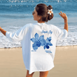 Women’s Floral Cotton T-Shirt – Summer College Style Crew Neck Top with Short Sleeves