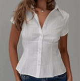 Women’s Y2K Plaid Button Down Shirt – Short Sleeve 90s Streetwear Blouse, Casual Summer Top
