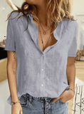 Harajuku Summer Linen Oversized Shirt – Women’s Short Sleeve Bird Print Tunic Blouse, Casual Loose Fit Top