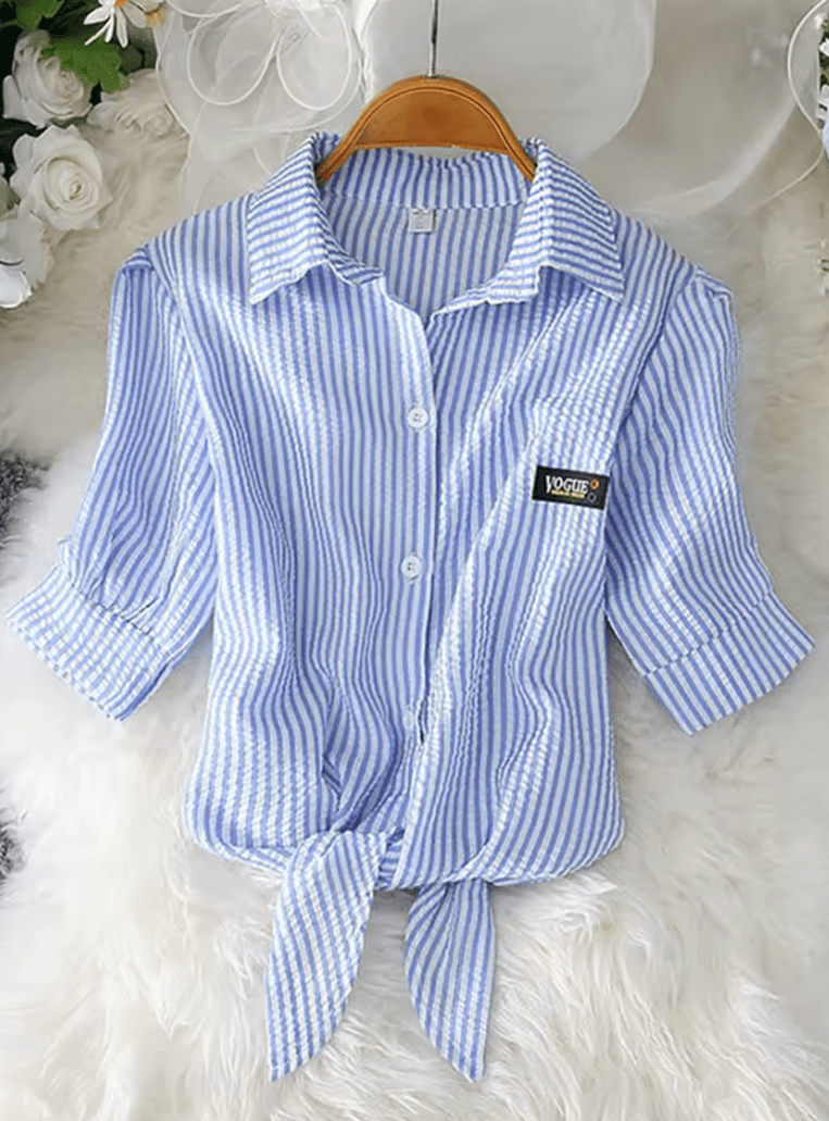 2025 New Women’s Summer Chiffon Blouse – White Short Sleeve Casual Top