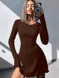 Women’s Sexy Long Sleeve Bodycon Mini Dress – Slim Fit Nightclub Party Dress for Women, Elegant Clubwear for Vacation, Family Events, Evening Outfits