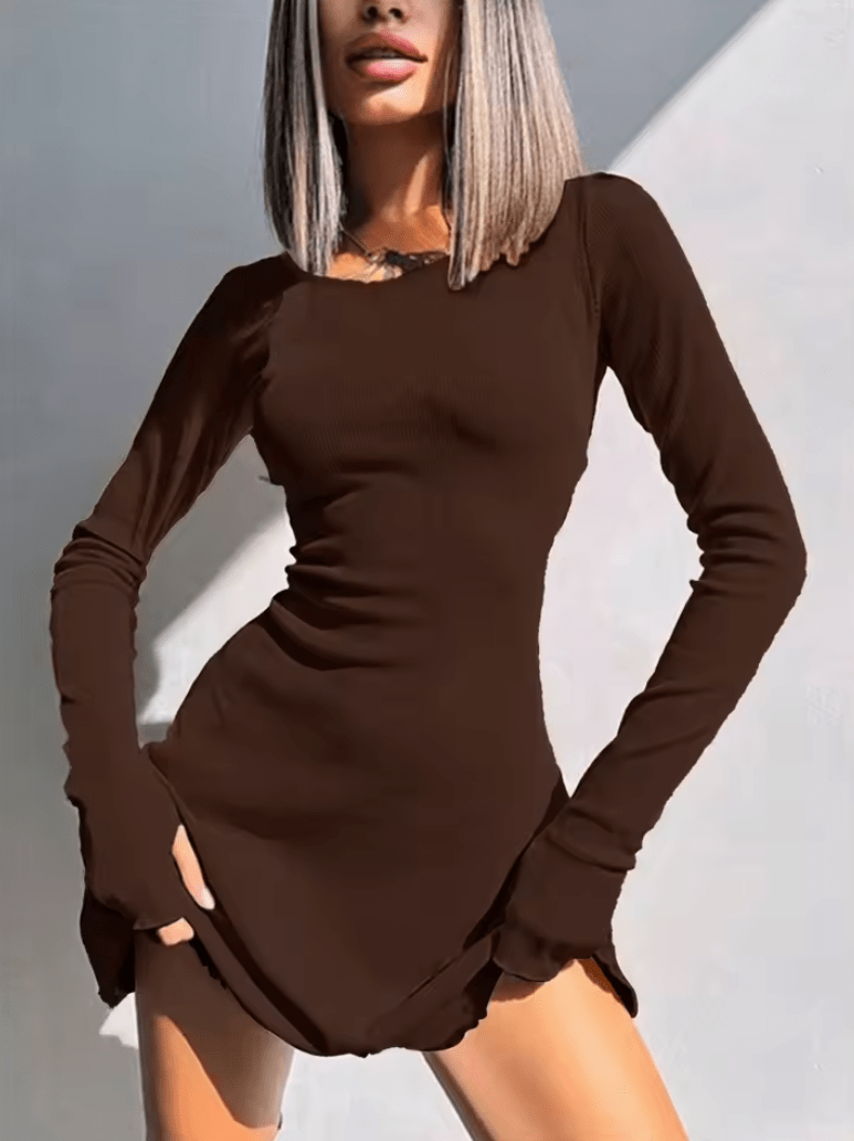 Women’s Sexy Long Sleeve Bodycon Mini Dress – Slim Fit Nightclub Party Dress for Women, Elegant Clubwear for Vacation, Family Events, Evening Outfits