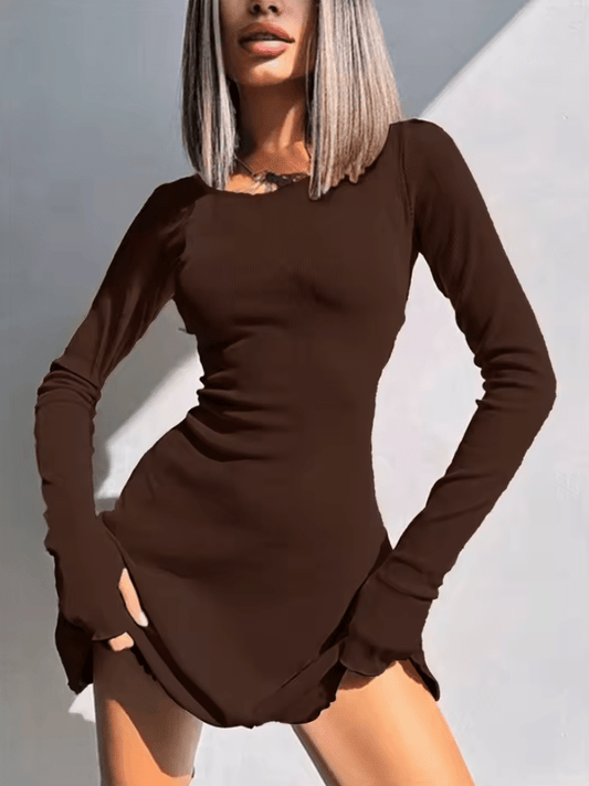 Women’s Sexy Long Sleeve Bodycon Mini Dress – Slim Fit Nightclub Party Dress for Women, Elegant Clubwear for Vacation, Family Events, Evening Outfits