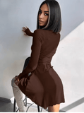 Women’s Sexy Long Sleeve Bodycon Mini Dress – Slim Fit Nightclub Party Dress for Women, Elegant Clubwear for Vacation, Family Events, Evening Outfits