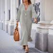Women’s Summer 2025 Cotton Linen Shirt Dress – Casual Long Sleeve Button-Up Cardigan Style Top | Lightweight & Breathable One-Piece Outfit