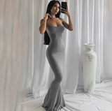 Women’s Summer 2025 Sexy Slim Camisole Mini Dress – Solid Color Sleeveless Bodycon Skirt Dress | Lightweight Casual Fashion