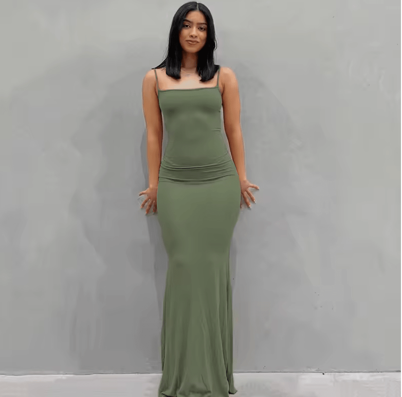 Women’s Summer 2025 Sexy Slim Camisole Mini Dress – Solid Color Sleeveless Bodycon Skirt Dress | Lightweight Casual Fashion