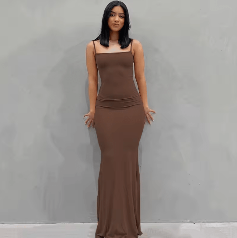 Women’s Summer 2025 Sexy Slim Camisole Mini Dress – Solid Color Sleeveless Bodycon Skirt Dress | Lightweight Casual Fashion