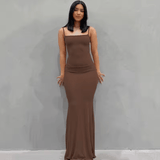 Women’s Summer 2025 Sexy Slim Camisole Mini Dress – Solid Color Sleeveless Bodycon Skirt Dress | Lightweight Casual Fashion